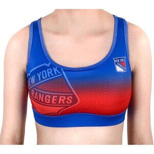 NHL NY Rangers Ice Hockey Gradient Sports Bra Large Fan Apparel Swag Red Blue